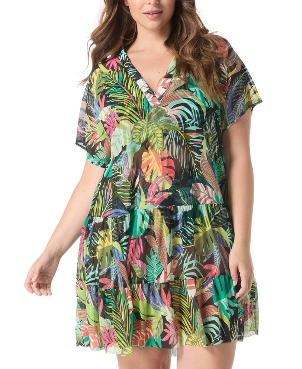 Coco Reef Women's Encourage Printed Cover-Up Dress Multi Size L 2884